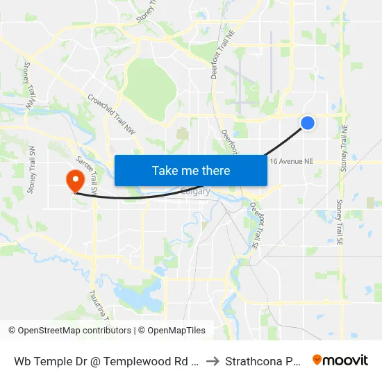 Wb Temple Dr @ Templewood Rd NE to Strathcona Park map