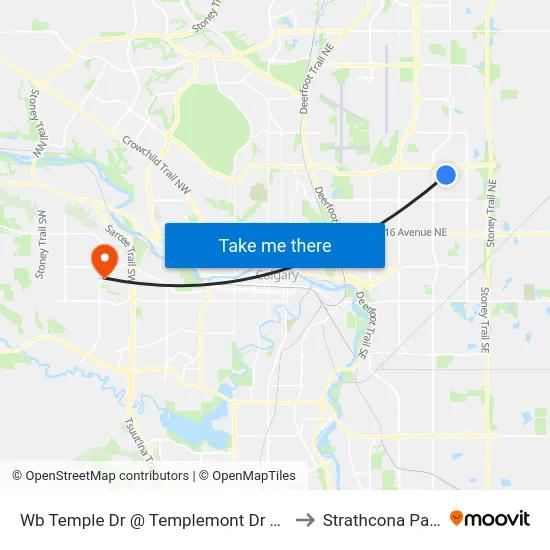Wb Temple Dr @ Templemont Dr NE to Strathcona Park map