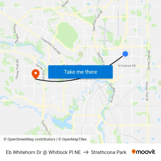 Eb Whitehorn Dr @ Whitlock Pl NE to Strathcona Park map