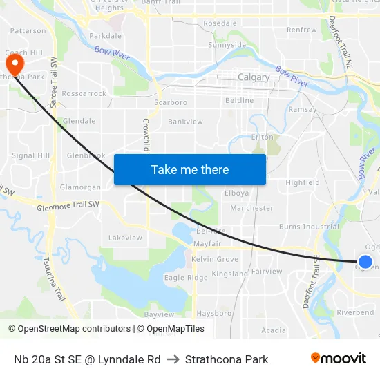 Nb 20a St SE @ Lynndale Rd to Strathcona Park map