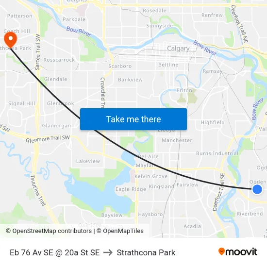 Eb 76 Av SE @ 20a St SE to Strathcona Park map