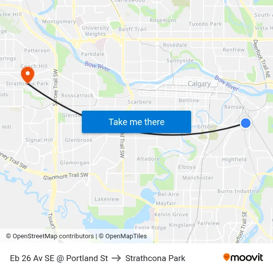 Eb 26 Av SE @ Portland St to Strathcona Park map
