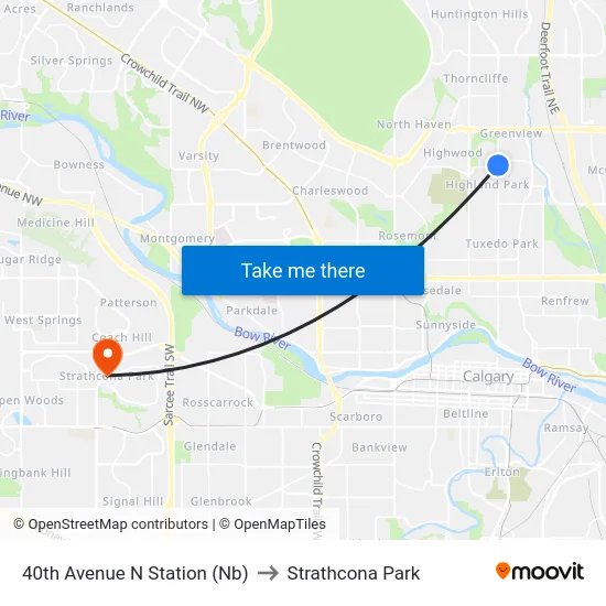 40th Avenue N Station (Nb) to Strathcona Park map