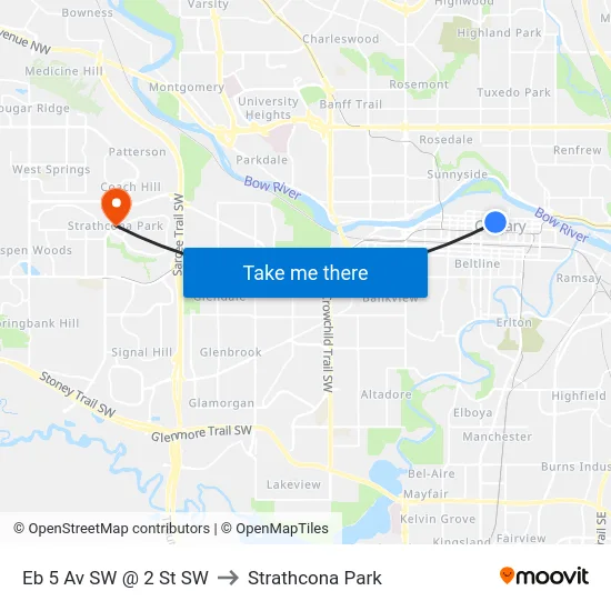 Eb 5 Av SW @ 2 St SW to Strathcona Park map