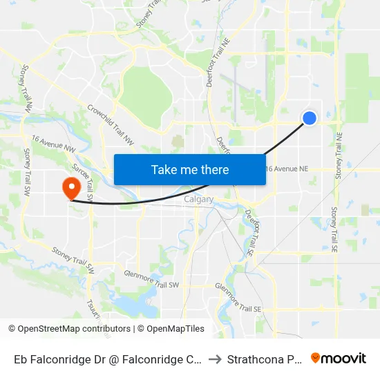Eb Falconridge Dr @ Falconridge Cr NE to Strathcona Park map