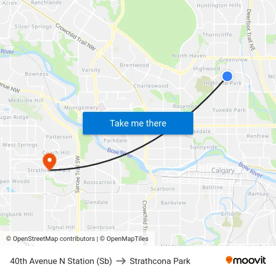 40th Avenue N Station (Sb) to Strathcona Park map