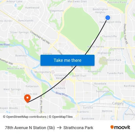 78th Avenue N Station (Sb) to Strathcona Park map