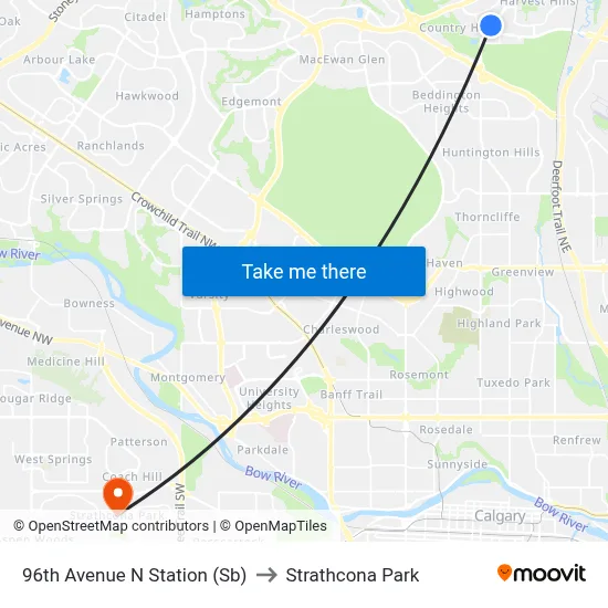 96th Avenue N Station (Sb) to Strathcona Park map