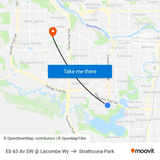 Eb 63 Av SW @ Lacombe Wy to Strathcona Park map