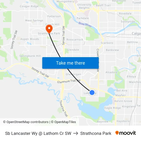 Sb Lancaster Wy @ Lathom Cr SW to Strathcona Park map
