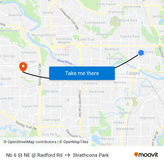 Nb 6 St NE @ Radford Rd to Strathcona Park map