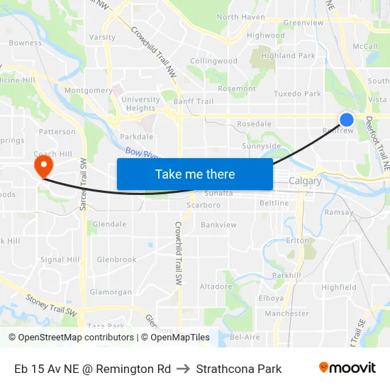 Eb 15 Av NE @ Remington Rd to Strathcona Park map