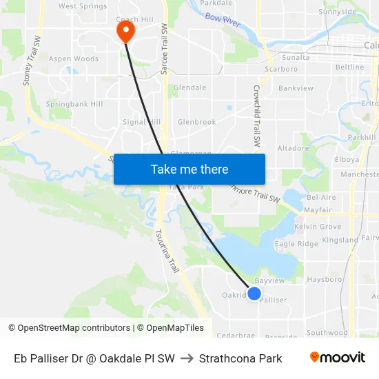 Eb Palliser Dr @ Oakdale Pl SW to Strathcona Park map