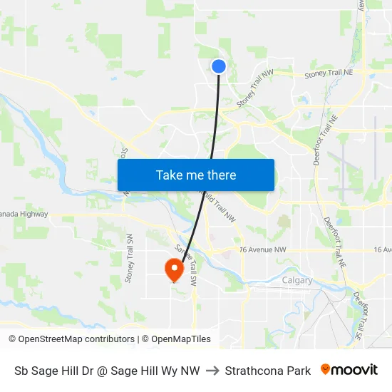 Sb Sage Hill Dr @ Sage Hill Wy NW to Strathcona Park map