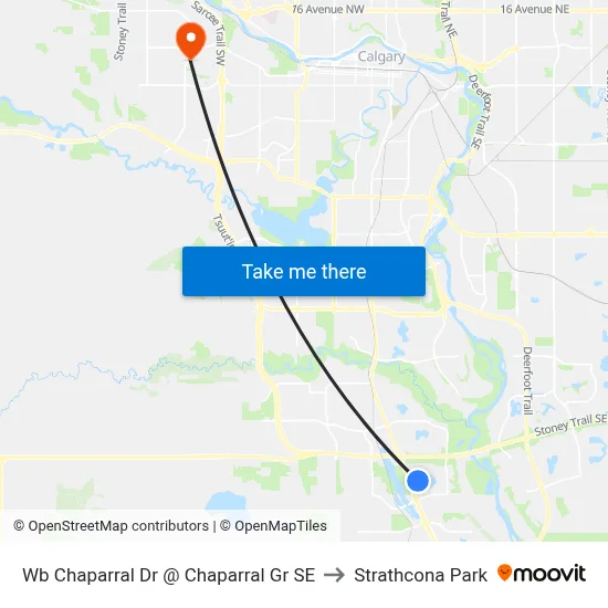 Wb Chaparral Dr @ Chaparral Gr SE to Strathcona Park map
