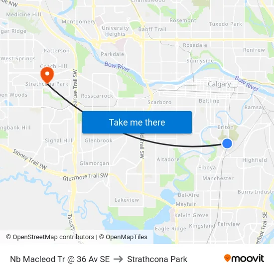Nb Macleod Tr @ 36 Av SE to Strathcona Park map