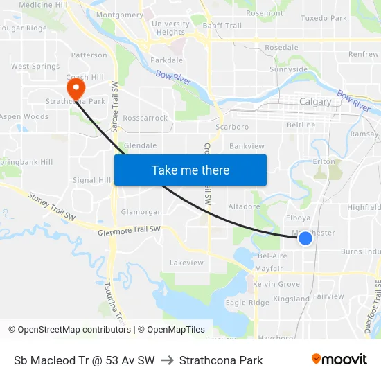 Sb Macleod Tr @  53 Av SW to Strathcona Park map