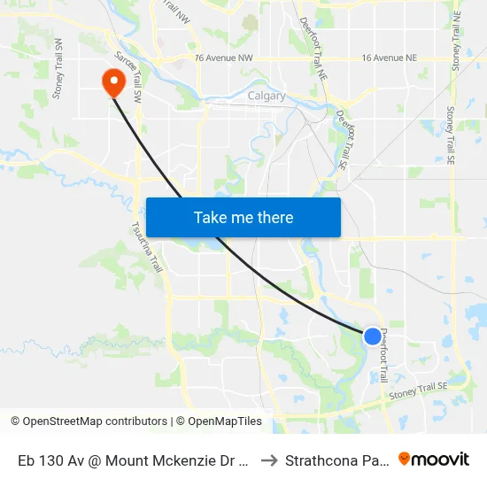Eb 130 Av @ Mount Mckenzie Dr SE to Strathcona Park map
