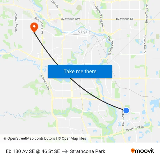 Eb 130 Av SE @ 46 St SE to Strathcona Park map