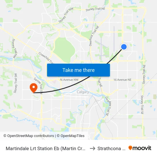 Martindale Lrt Station Eb (Martin Crossing Dr) to Strathcona Park map
