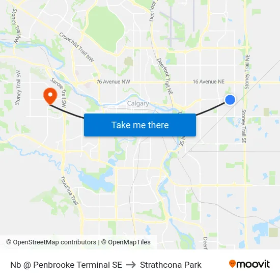 Nb @ Penbrooke Terminal SE to Strathcona Park map