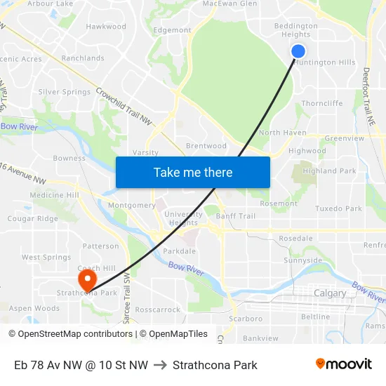 Eb 78 Av NW @ 10 St NW to Strathcona Park map