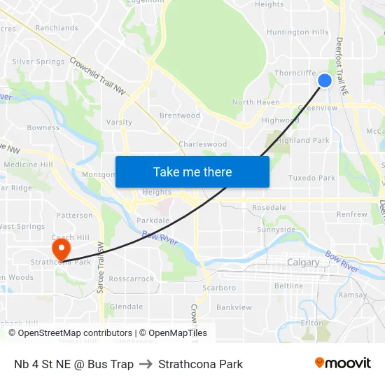 Nb 4 St NE @ Bus Trap to Strathcona Park map