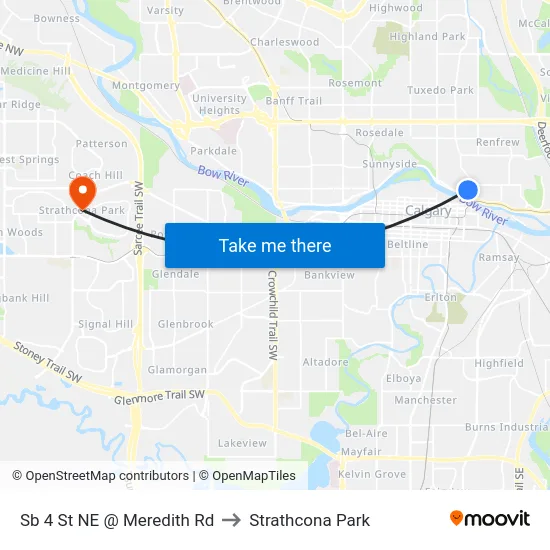 Sb 4 St NE @ Meredith Rd to Strathcona Park map