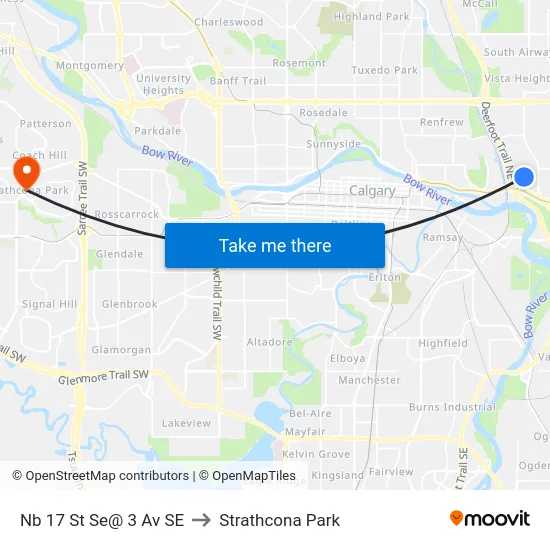Nb 17 St Se@ 3 Av SE to Strathcona Park map
