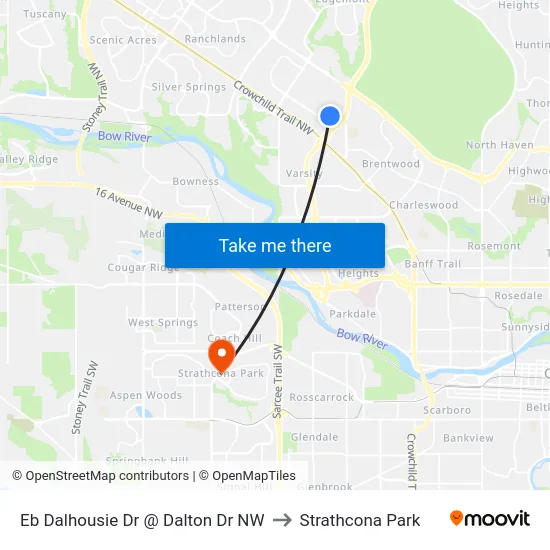 Eb Dalhousie Dr @ Dalton Dr NW to Strathcona Park map