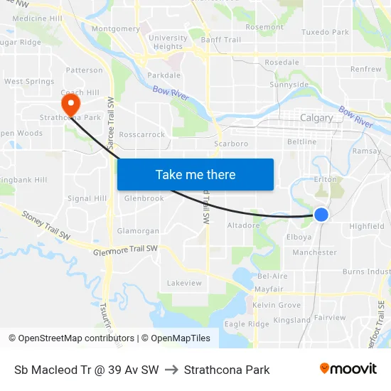 Sb Macleod Tr @ 39 Av SW to Strathcona Park map