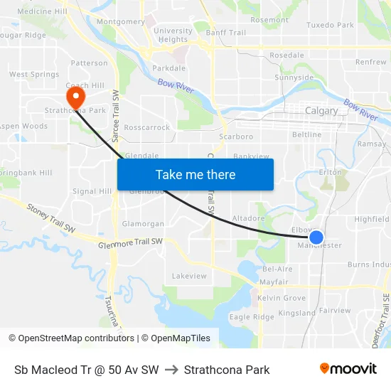 Sb Macleod Tr @ 50 Av SW to Strathcona Park map