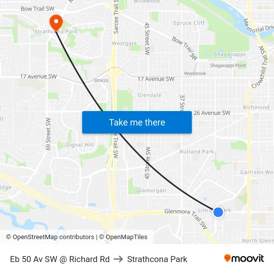 Eb 50 Av SW @ Richard Rd to Strathcona Park map