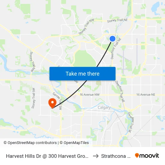 Harvest Hills Dr @ 300 Harvest Grove Pl NE to Strathcona Park map