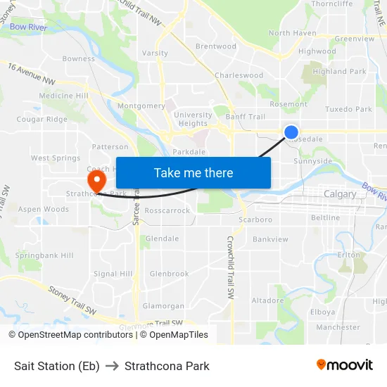 Sait Station (Eb) to Strathcona Park map