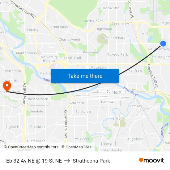 Eb 32 Av NE @ 19 St NE to Strathcona Park map