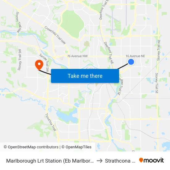 Marlborough Lrt Station (Eb Marlborough Dr) to Strathcona Park map