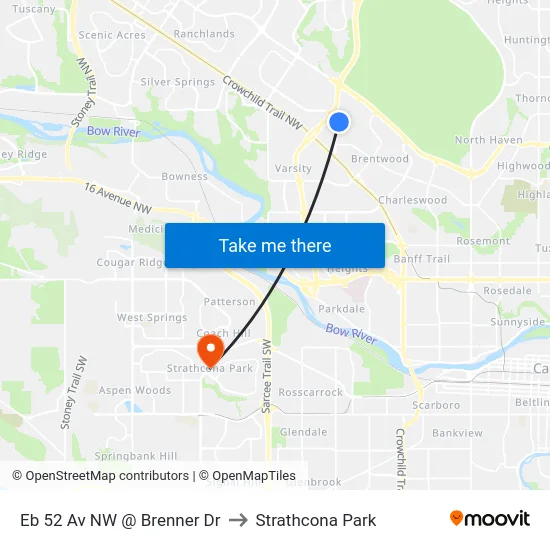 Eb 52 Av NW @ Brenner Dr to Strathcona Park map