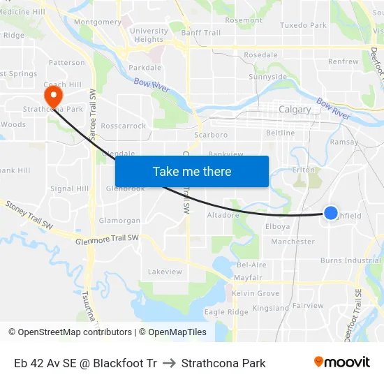 Eb 42 Av SE @ Blackfoot Tr to Strathcona Park map