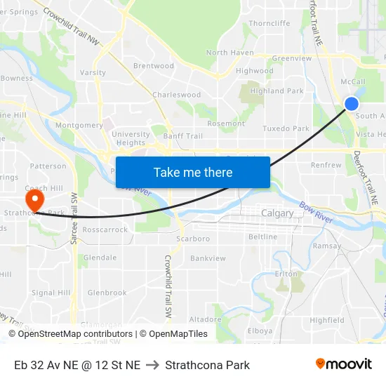 Eb 32 Av NE @ 12 St NE to Strathcona Park map