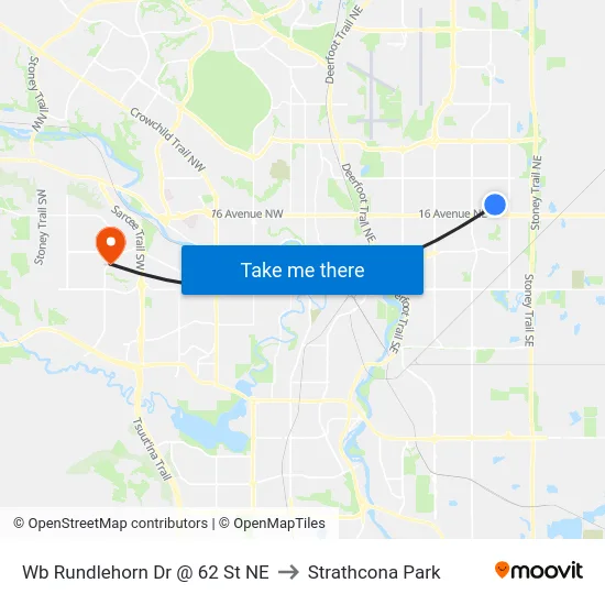 Wb Rundlehorn Dr @ 62 St NE to Strathcona Park map