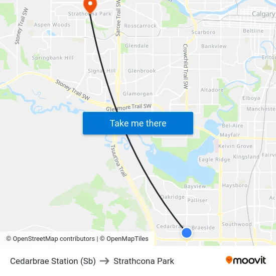 Cedarbrae Station (Sb) to Strathcona Park map