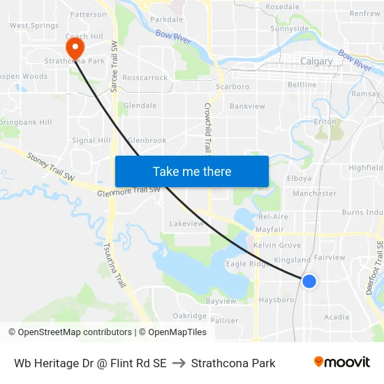 Wb Heritage Dr @ Flint Rd SE to Strathcona Park map
