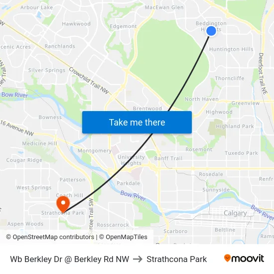 Wb Berkley Dr @ Berkley Rd NW to Strathcona Park map