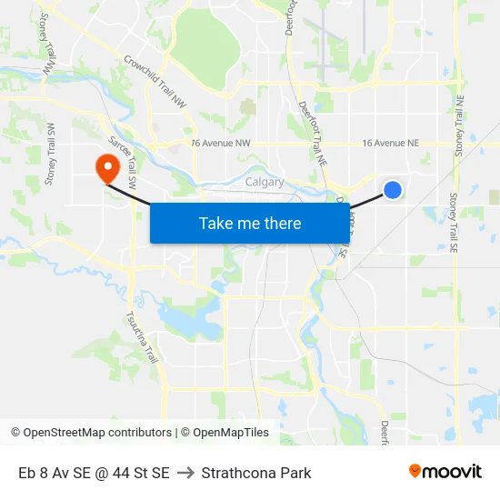 Eb 8 Av SE @ 44 St SE to Strathcona Park map