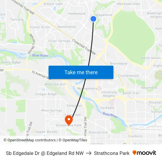 Sb Edgedale Dr @ Edgeland Rd NW to Strathcona Park map