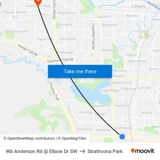 Wb Anderson Rd @ Elbow Dr SW to Strathcona Park map