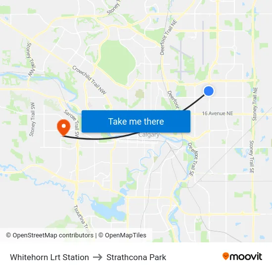 Whitehorn Lrt Station to Strathcona Park map