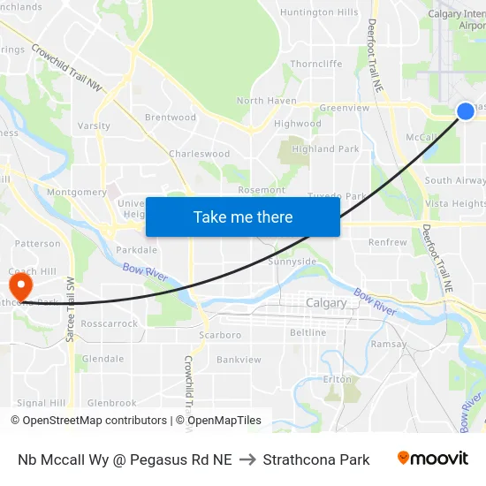 Nb Mccall Wy @ Pegasus Rd NE to Strathcona Park map