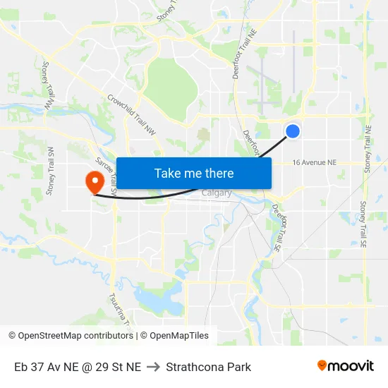 Eb 37 Av NE @ 29 St NE to Strathcona Park map